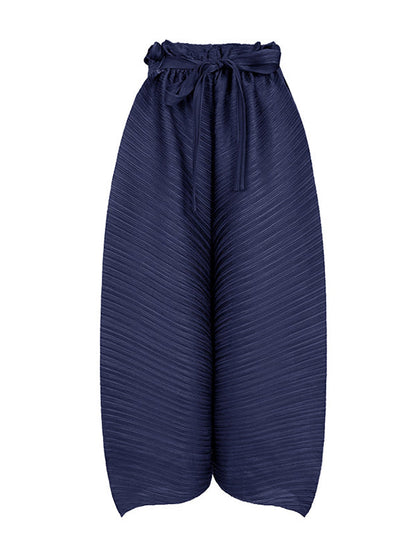 Loose Wide Leg  Pleated Casual Pants Bottoms