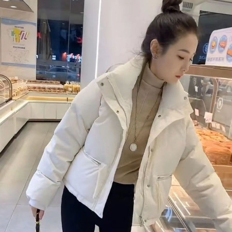 Solid Color Cotton Polyester Padded Jacket Stand Collar