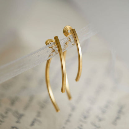 Simple Long Elegant Clip Earrings