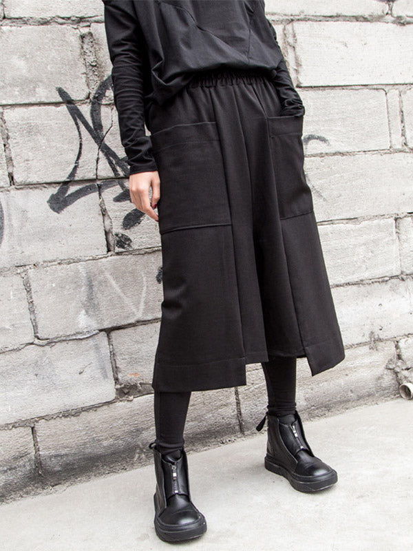 Casual Loose Asymmetric High Waisted Straight Leg Pants