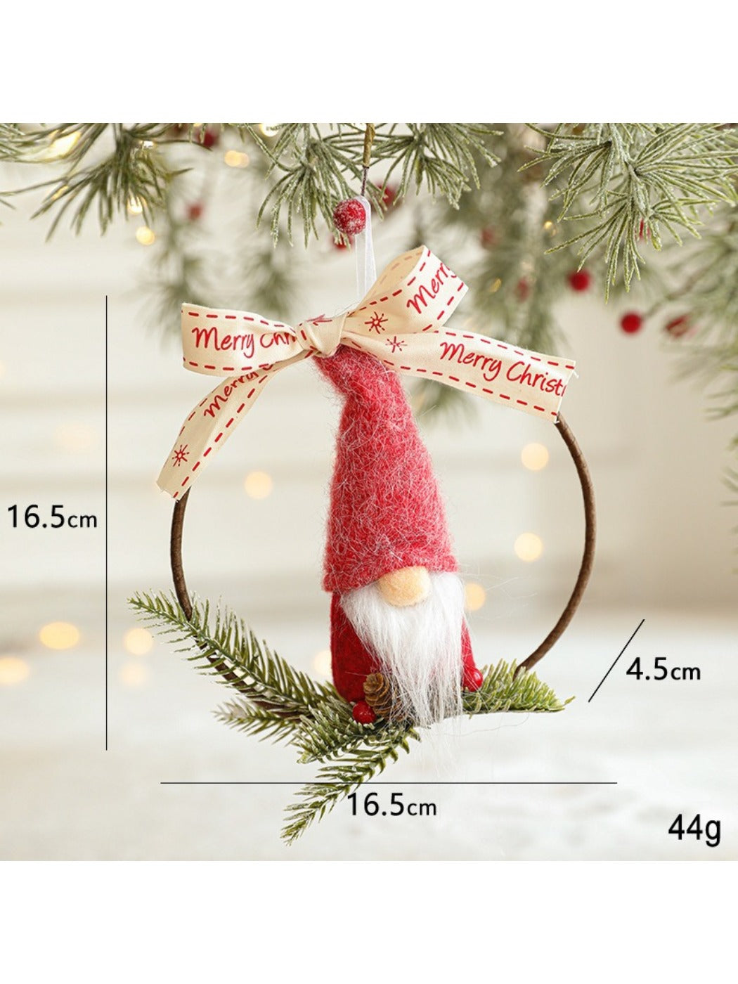 Xris - Classic Red Felt Christmas Tree Decor Hanging Ornaments