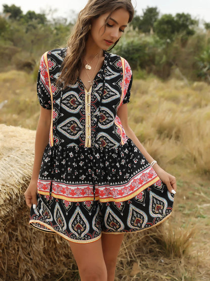 Spring And Summer Women'S New Casual Fashion Loose Printed One-Piece Pants