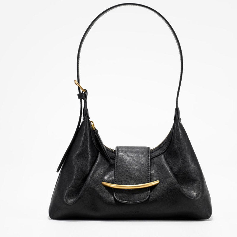 Trendy Crescent Solid Color Tote Shoulder Bag