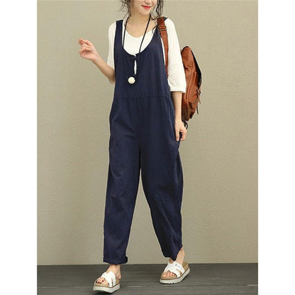 Leisure Solid Color Baggy Jumpsuit