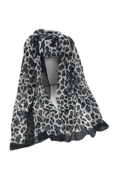 Scarvii - Chiffon Scarf with Leopard Print