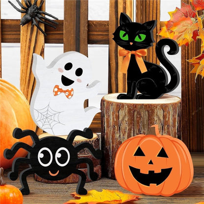Wooden Halloween Ghost Ornament