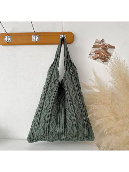 Cosbai - Vintage Knit Shoulder Tote Bag - Casual &amp; Stylish