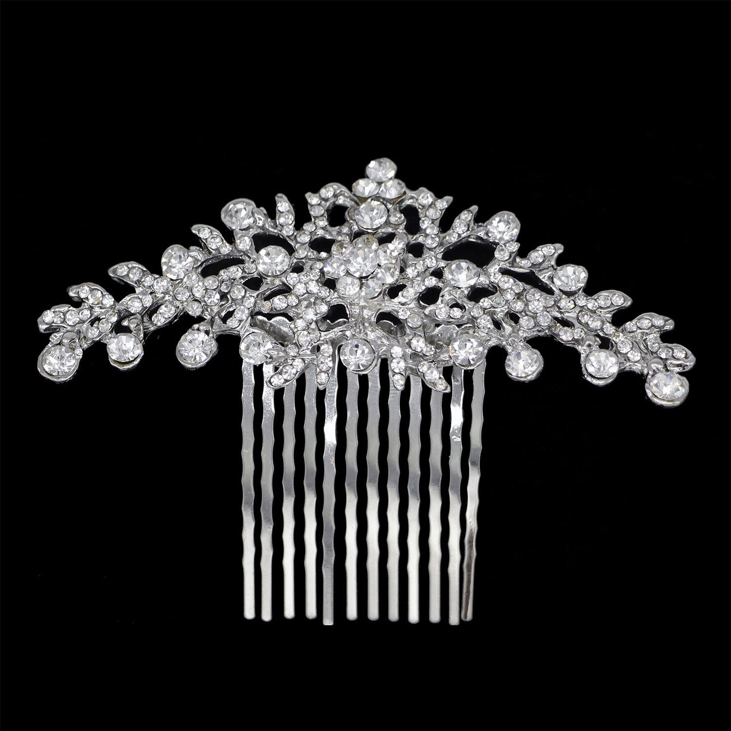 Alloy Silver-Plated Hair Comb Floral Bridal Wedding Accessories