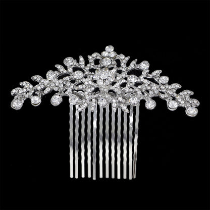 Alloy Silver-Plated Hair Comb Floral Bridal Wedding Accessories