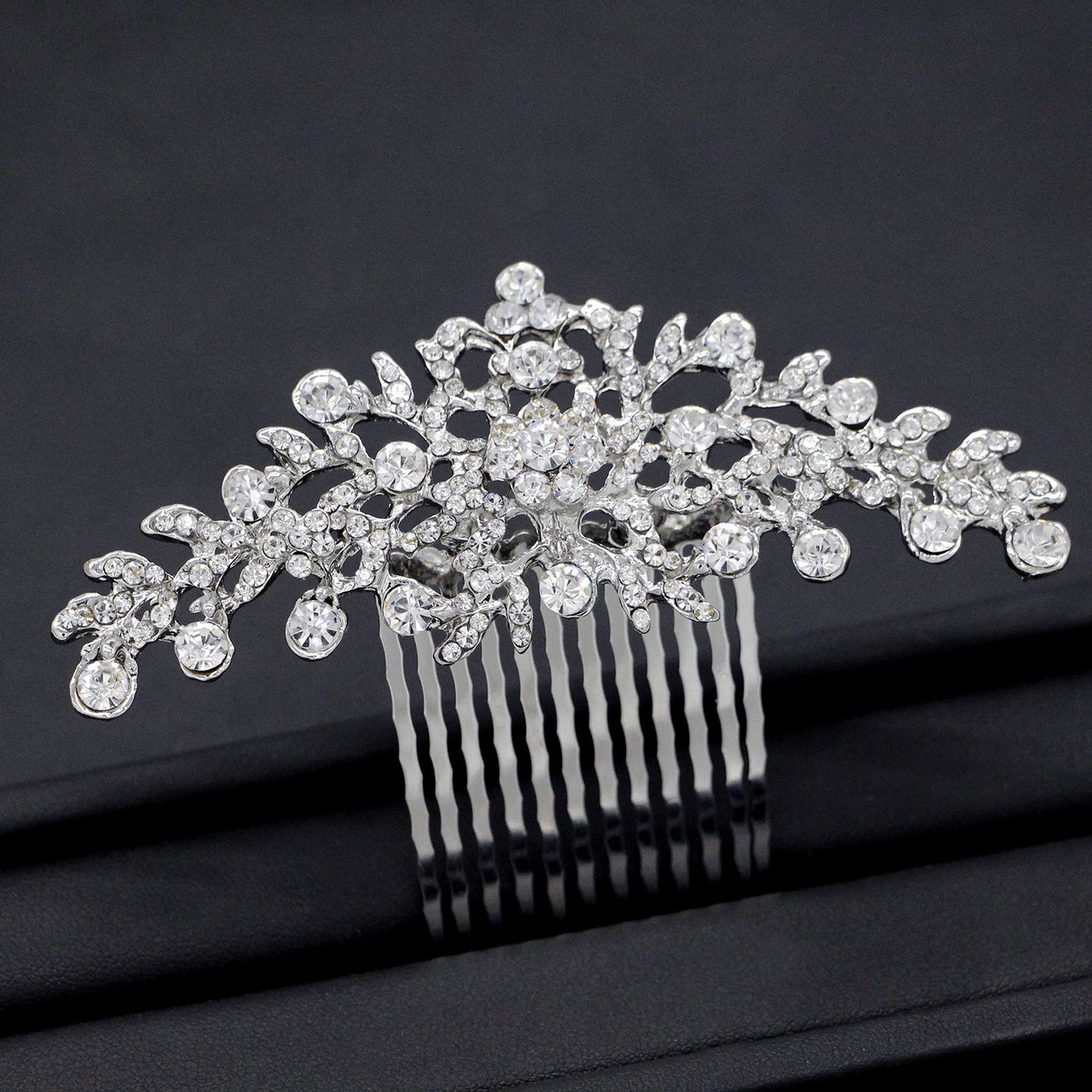 Alloy Silver-Plated Hair Comb Floral Bridal Wedding Accessories