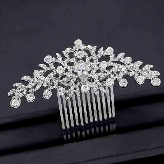 Alloy Silver-Plated Hair Comb Floral Bridal Wedding Accessories