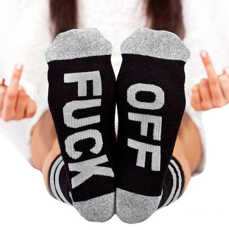 F**K Off Socks Stockings Cotton Striped Socks Suck Sweat-Proof Socks
