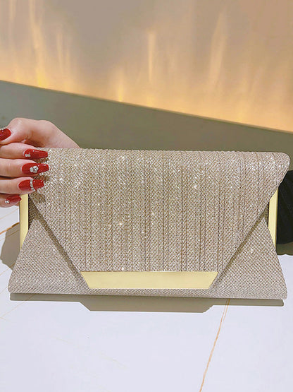 Chains Contrast Color Sequined Split-Joint Evening Bags&Clutches