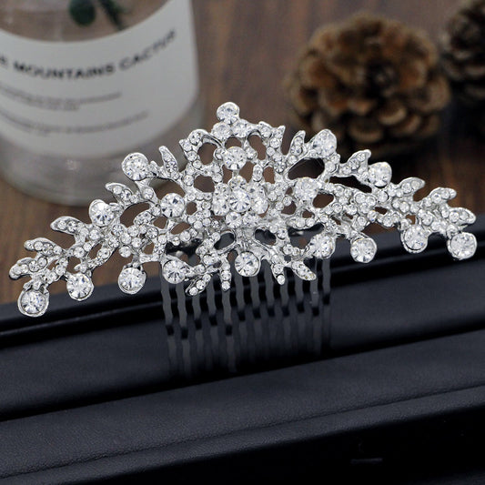 Alloy Silver-Plated Hair Comb Floral Bridal Wedding Accessories