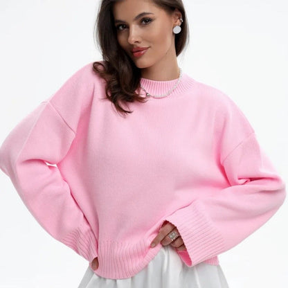 Solid Color Long Sleeve Knit Sweater