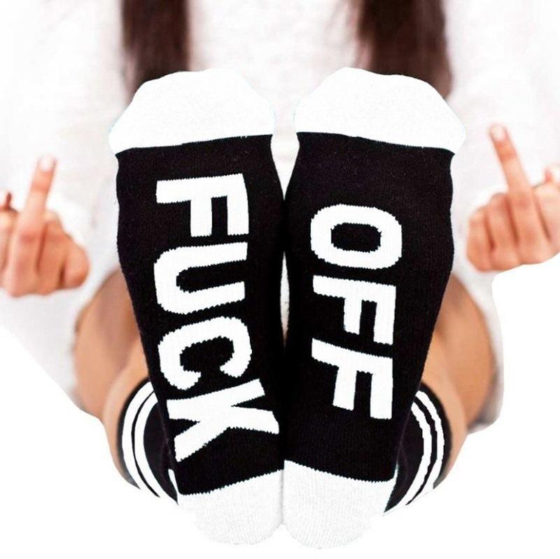 F**K Off Socks Stockings Cotton Striped Socks Suck Sweat-Proof Socks
