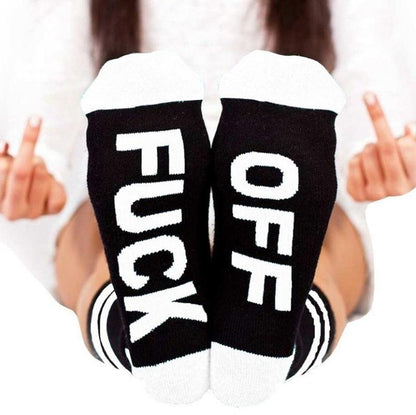 F**K Off Socks Stockings Cotton Striped Socks Suck Sweat-Proof Socks
