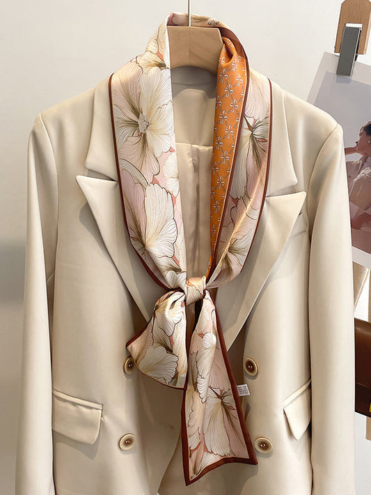 Contrast Color Floral Printed Hair Band Scarf