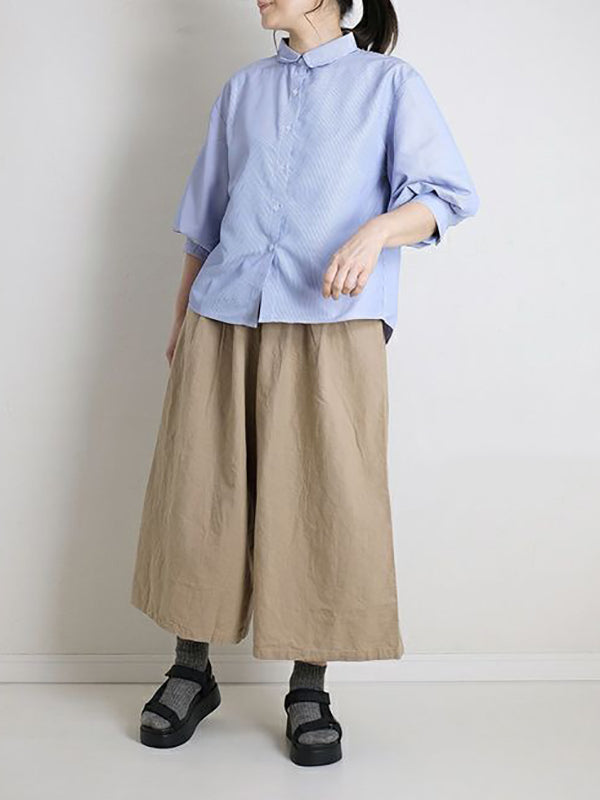 Leisure Fashion Wide Leg Loose Elasticity Solid Color Casual Pants Bottoms