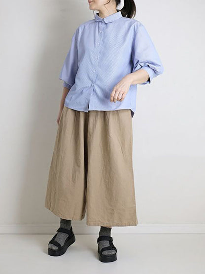 Leisure Fashion Wide Leg Loose Elasticity Solid Color Casual Pants Bottoms