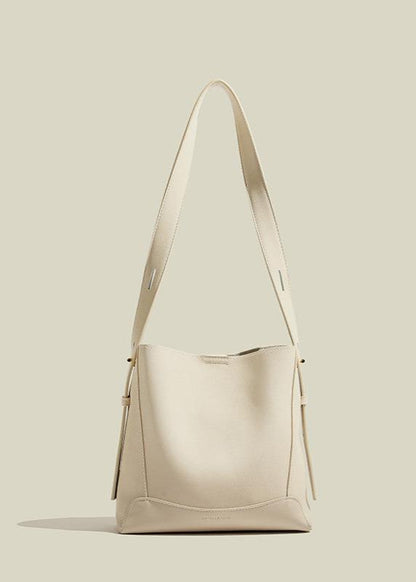 Commuter Bucket Bag Genuine Leather Minimalist Design