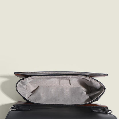 Color Block Twisted Square Tote Shoulder Bag