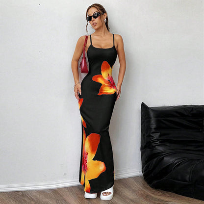 Printed Fitted Midi Dress