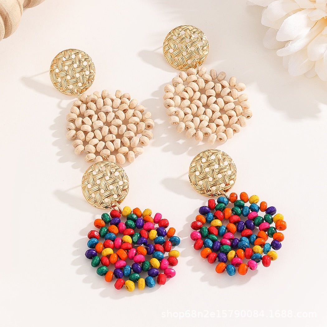 Earwish - Bamboo Bead Earrings - Sweet and Colorful