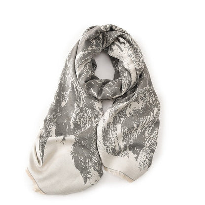Jacquard Fringed Cashmere-Like Scarf