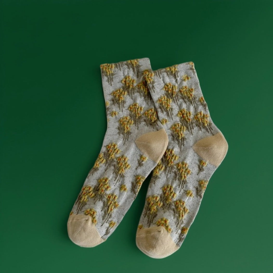 Rufia - Vintage Oil Painting Floral Socks