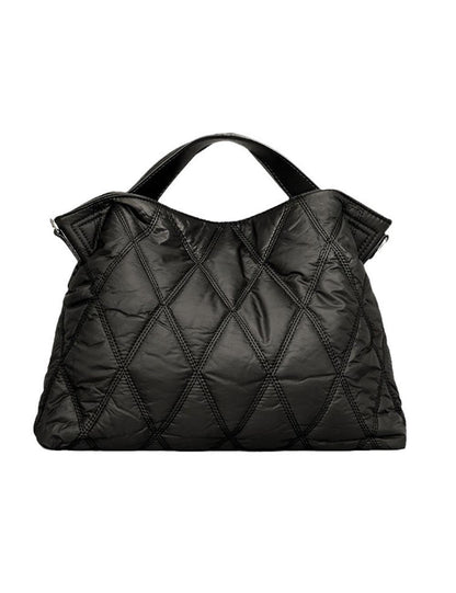 Trendy Solid Cotton Padded Tote Shoulder Bag