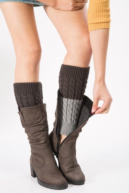 Boot Cuff Thick Short-Sleeved Thick Thick Bamboo Knit Wool Yarn Socks - 5