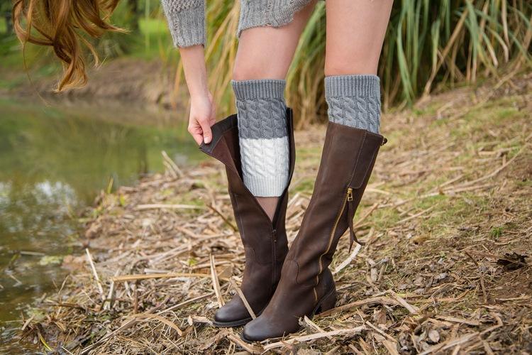 Boot Cuff Thick Short-Sleeved Thick Thick Bamboo Knit Wool Yarn Socks - 5