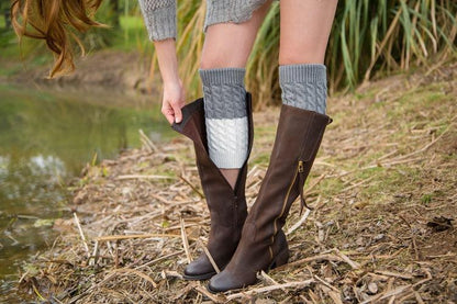 Boot Cuff Thick Short-Sleeved Thick Thick Bamboo Knit Wool Yarn Socks - 5