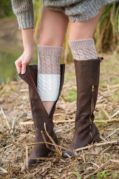 Boot Cuff Thick Short-Sleeved Thick Thick Bamboo Knit Wool Yarn Socks - 5