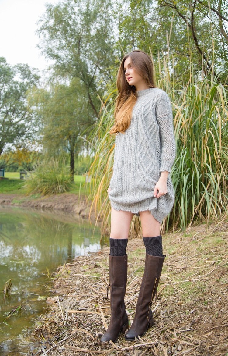 Boot Cuff Thick Short-Sleeved Thick Thick Bamboo Knit Wool Yarn Socks - 5