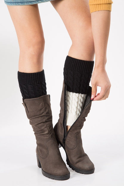 Boot Cuff Thick Short-Sleeved Thick Thick Bamboo Knit Wool Yarn Socks - 5