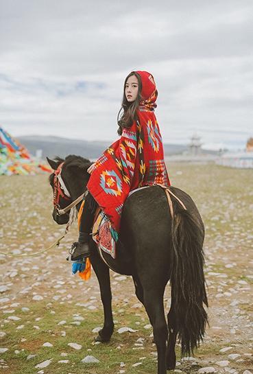 Tibetan Nepalese National Cloak Shawl Thick Hooded Bohemian Scarf