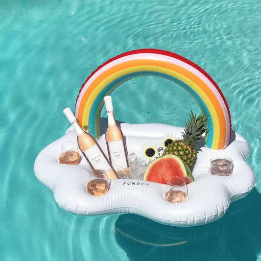 Rainbow Inflatable Floating Wine Serve Swimming Toy