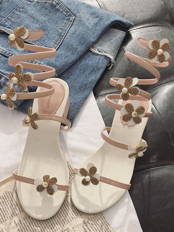 Flower Peep-Toe Summer Beach Sandals