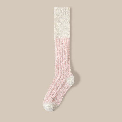 Rufia - Color Block Knee-High Towel Socks