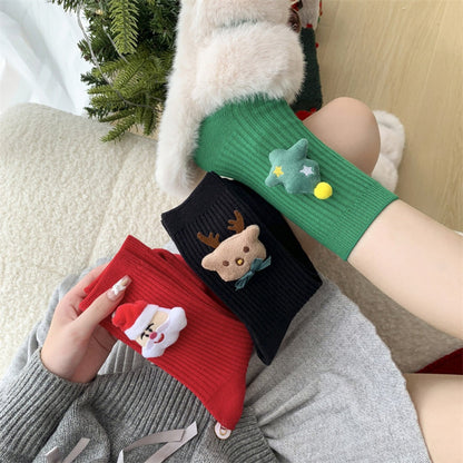 Rufia - Christmas Cartoon Pattern Mid-Calf Socks