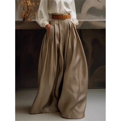 Loose Wide Leg Solid Color Casual Pants Bottoms Trousers