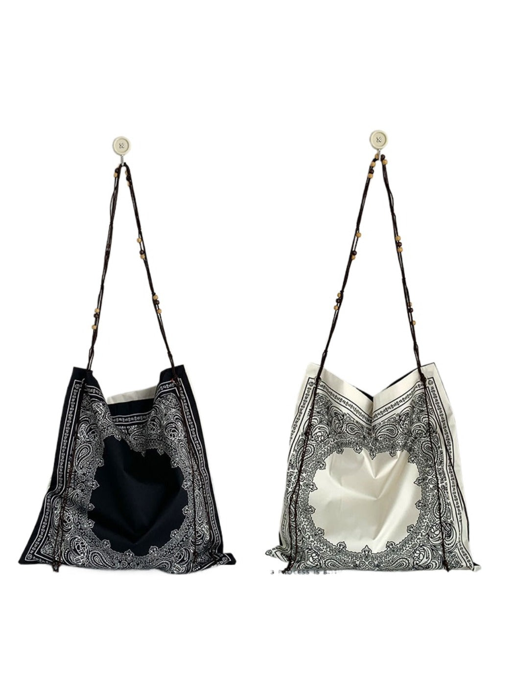 Cosbai - Boho Shoulder Bag Featuring Dual-sided Prints