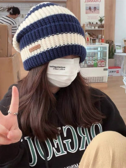 Haila - Cozy Striped Knitted Beanie for Women