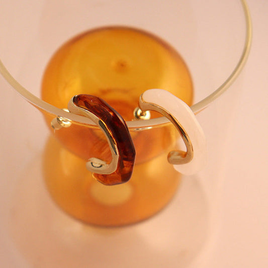 Simple Geometric Resin Open Hoop Earrings