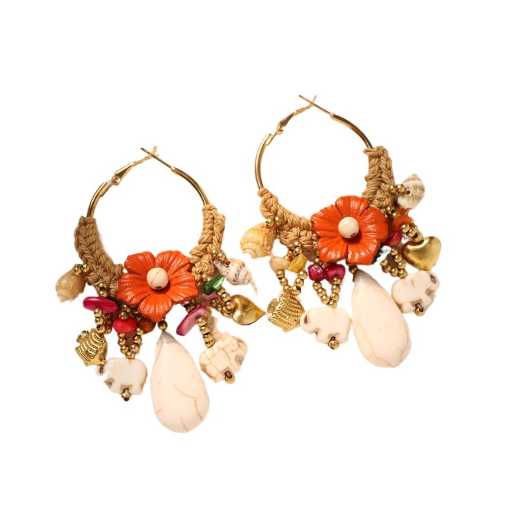 Earwish - Boho Woven Floral Beads Earrings - Sweet &amp; Bold