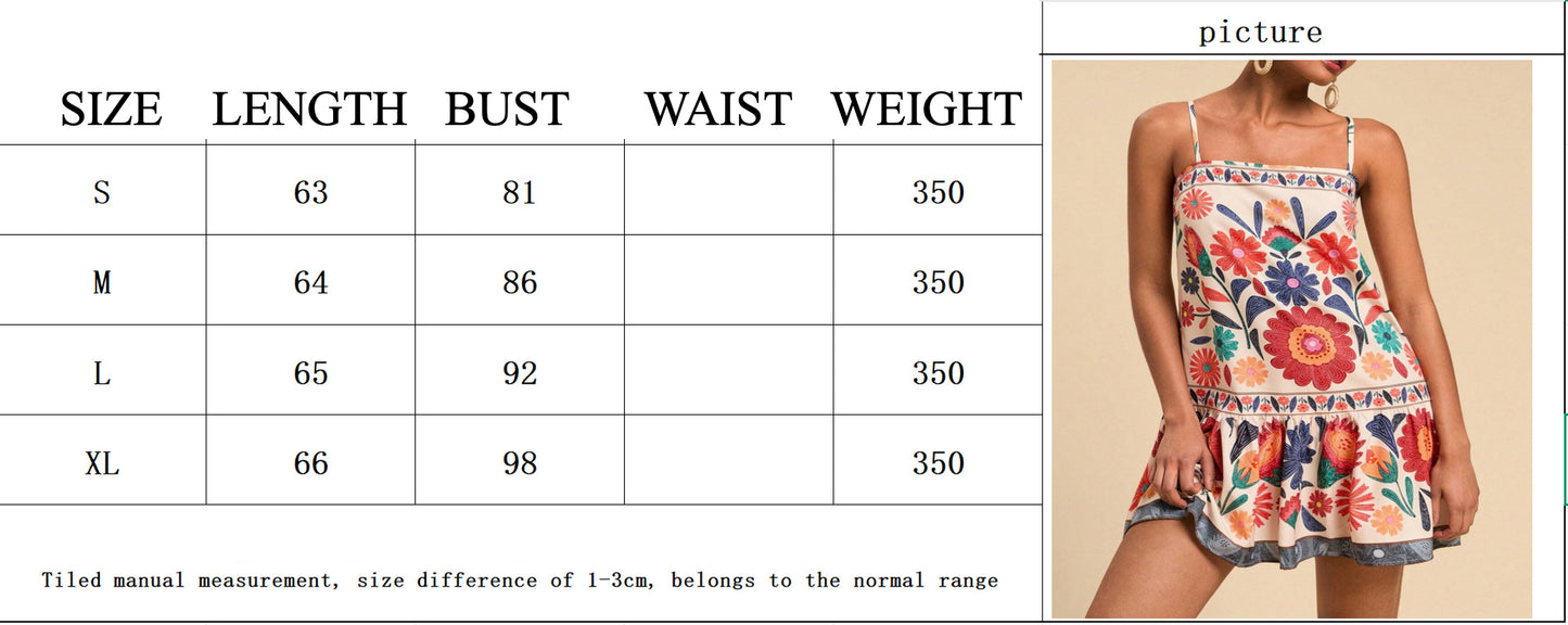 High-Waist Printed Strappy Sundress