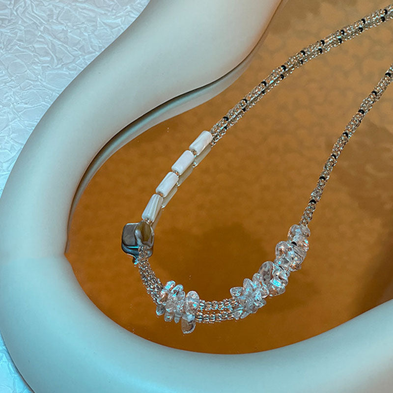 Cute Crystal Shell Beaded Choker Necklace