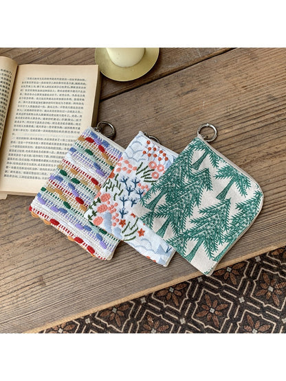 Cosbai - Small Coin Purse with Floral Prints